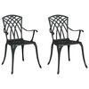 vidaXL Sedia da Giardino 2 pz Nero Alluminio