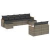 vidaXL Set Divano da Giardino 9 pz con Cuscini Grigio in Polyrattan