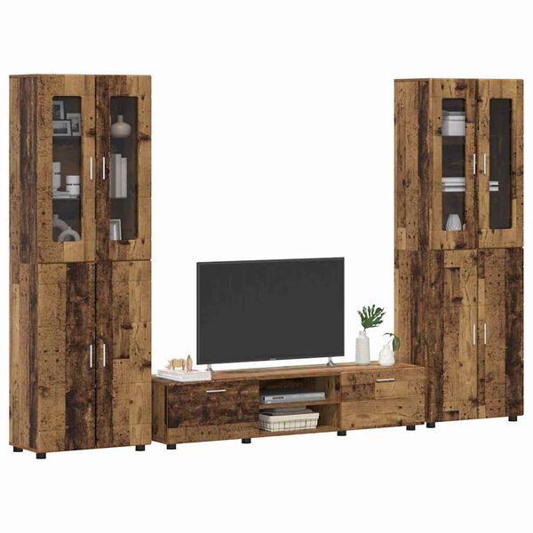 vidaXL Set mobile TV con porta FLORIN Legno vecchio Legno multistrato