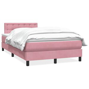 vidaXL Giroletto a Molle con Materasso Rosa 120x220 cm in Velluto