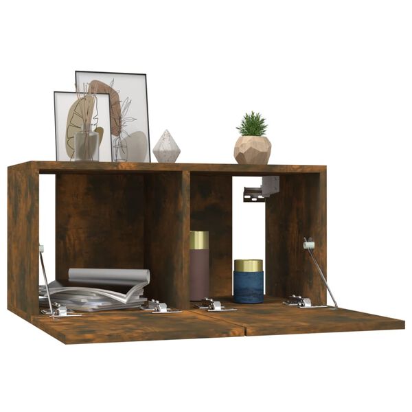 vidaXL Mobile TV Pensile Rovere Fumo 60x30x30 cm in Legno Multistrato