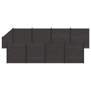 vidaXL Set di Recinzione 9 pcs 1484 x 186 cm WPC e Alluminio Nero