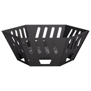 vidaXL Focolare Nero 60 x 60 x 23 cm Acciaio