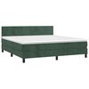 vidaXL Letto a Molle con Materasso e LED Verde Scuro 160x200cm Velluto