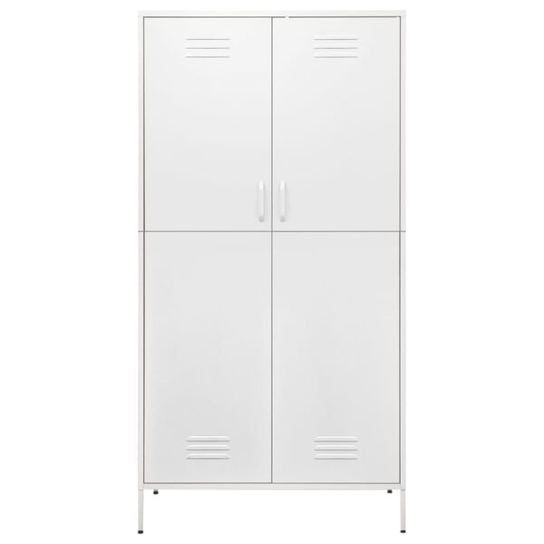 vidaXL Armadio Bianco 90x50x180 cm in Acciaio