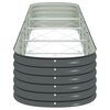 vidaXL Letto Rialzato Giardino 400x80x44 cm in Acciaio Zincato Grigio