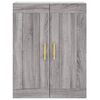 vidaXL Credenza Grigio Sonoma 69,5x34x180 cm in Legno Multistrato