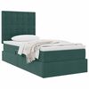 vidaXL Letto con contenitore e materasso Verde Scuro 90 x 200 cm