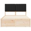 vidaXL Letto con Testiera Rivestita Nero 120 x 190 cm Pino massello