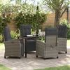 vidaXL Set da Pranzo per Giardino con cuscino 5 pcs Grigio polyrattan