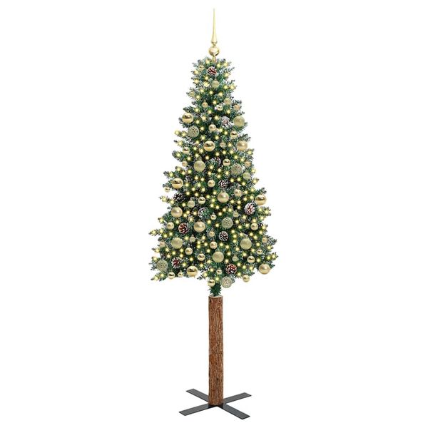 vidaXL Albero di Natale snodato con 300 LED con supporto Verde 210 cm