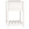 vidaXL Fioriera con Mensola Bianca 54x54x81 cm Legno Massello di Pino