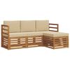 vidaXL Set di divani da esterno con cuscino 4 pcs Naturale e Beige