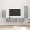 vidaXL Set mobile TV 4 pcs Grigio Sonoma Legno multistrato