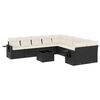 vidaXL Set Divani da Giardino 11 pz con Cuscini in Polyrattan Nero
