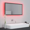 vidaXL Specchio da Bagno a LED Grigio 80x8,5x37 cm in Acrilico