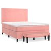 vidaXL Giroletto a Molle con Materasso Rosa 140x200 cm in Velluto
