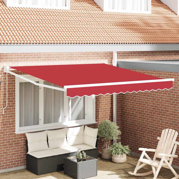 vidaXL Tenda Retrattile Rosso 350 x 250 cm Poliestere e Alluminio