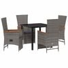 vidaXL Set da Pranzo per Giardino 5 pz Grigio polyrattan