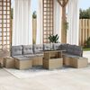vidaXL Set Divano da Giardino 9 pcs Beige Poly Rattan