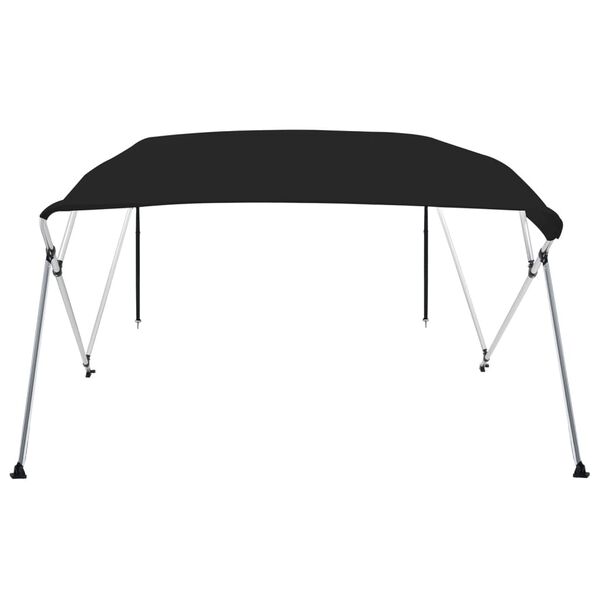 vidaXL Bimini di Prua con Tendalino 4 Archi Nero 243x180x137 cm