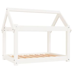 vidaXL Cuccia per Cani Bianca 81x60x70 cm in Legno Massello di Pino