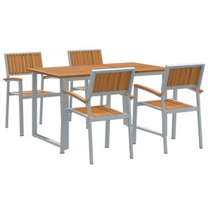 vidaXL Set da Pranzo per Giardino 5 pcs Grigio