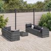 vidaXL Set Divani da Giardino 8 pz con Cuscini in Polyrattan Grigio