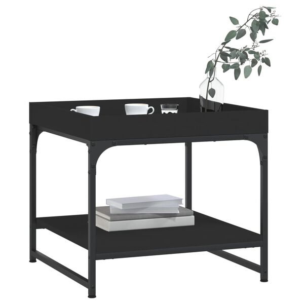 vidaXL Tavolino da Salotto Nero 49,5x49,5x45 cm in Legno Multistrato