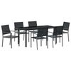 vidaXL Set da Pranzo per Giardino 7 pcs Nero Rattan in PE