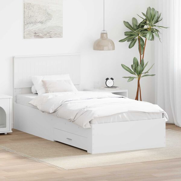 vidaXL Struttura del letto Bianco 90 x 190 cm Legno multistrato