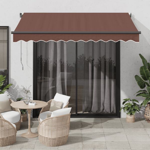 vidaXL Tenda Retrattile Manuale con LED 300x250cm Marrone