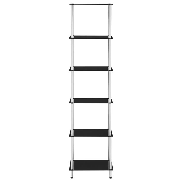 vidaXL Scaffale a 6 Livelli Nero 40x40x160 cm in Vetro Temperato