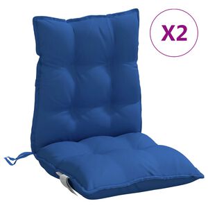 vidaXL Cuscini Sedia con Schienale Basso 2 pz Blu Reale Tessuto Oxford