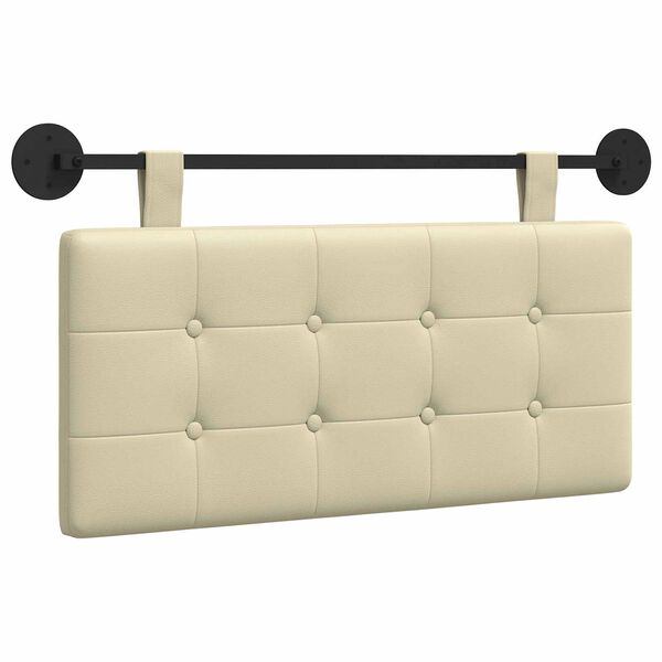vidaXL Testata appesa Crema 100 x 55 x 5 cm Pelle Sintetica