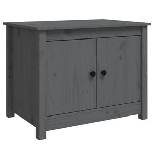 vidaXL Tavolino da Salotto Grigio 71x49x55cm in Legno Massello di Pino