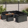 vidaXL Set Divano da Giardino con archiviazione 9 pcs Nero Poly Rattan