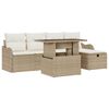vidaXL Set Divano da Giardino 6 pz Beige polyrattan