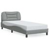 vidaXL Giroletto con LED senza Materasso Hvar Grigio Chiaro 90x200 cm