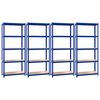 vidaXL Scaffali a 5 Ripiani 4 pz Blu in Acciaio e Legno Multistrato
