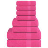 vidaXL Set di asciugamani 8 pezzi FROGN Rosa 360 g/m&sup2;