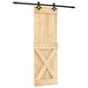 vidaXL Porta Scorrevole con Set Hardware 70x210 cm Legno Massello Pino