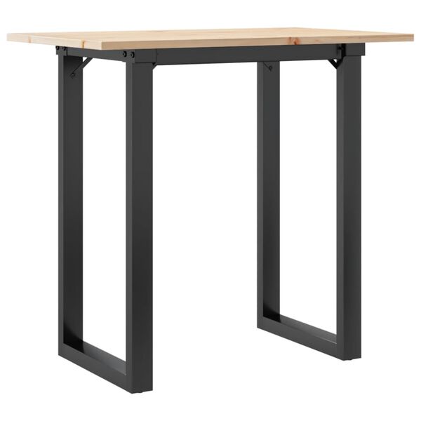 vidaXL Tavolo da Pranzo Telaio a O 80x50x75 cm Legno Pino e Acciaio