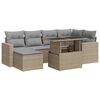 vidaXL Set Divani da Giardino 7 pz con Cuscini Beige in Polyrattan