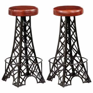 vidaXL Sgabelli da Bar 2 pz in Vera Pelle