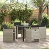 vidaXL Set da Pranzo per Giardino 5 pcs Grigio chiaro polyrattan