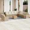 vidaXL Set Divani da Giardino 12 pz con Cuscini Beige in Polyrattan