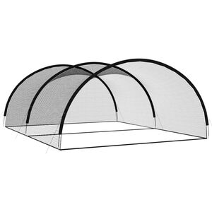 vidaXL Rete Gabbia da Battuta Baseball Nera 600x400x250 cm Poliestere