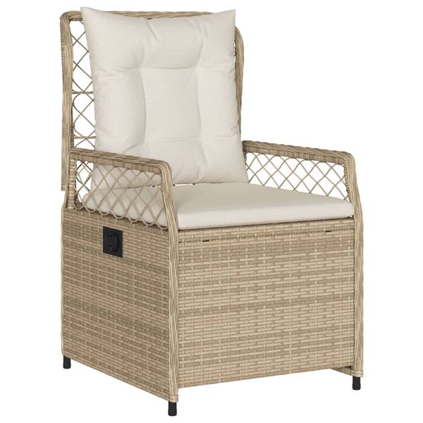 vidaXL Set da Pranzo da Giardino 7 pz con Cuscini Beige in Polyrattan