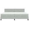 vidaXL Letto a molle con materasso Grigio chiaro 200 x 200 cm Velluto